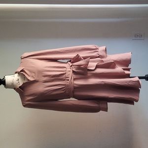 Express Belted Puff Sleeve Shirt Dress